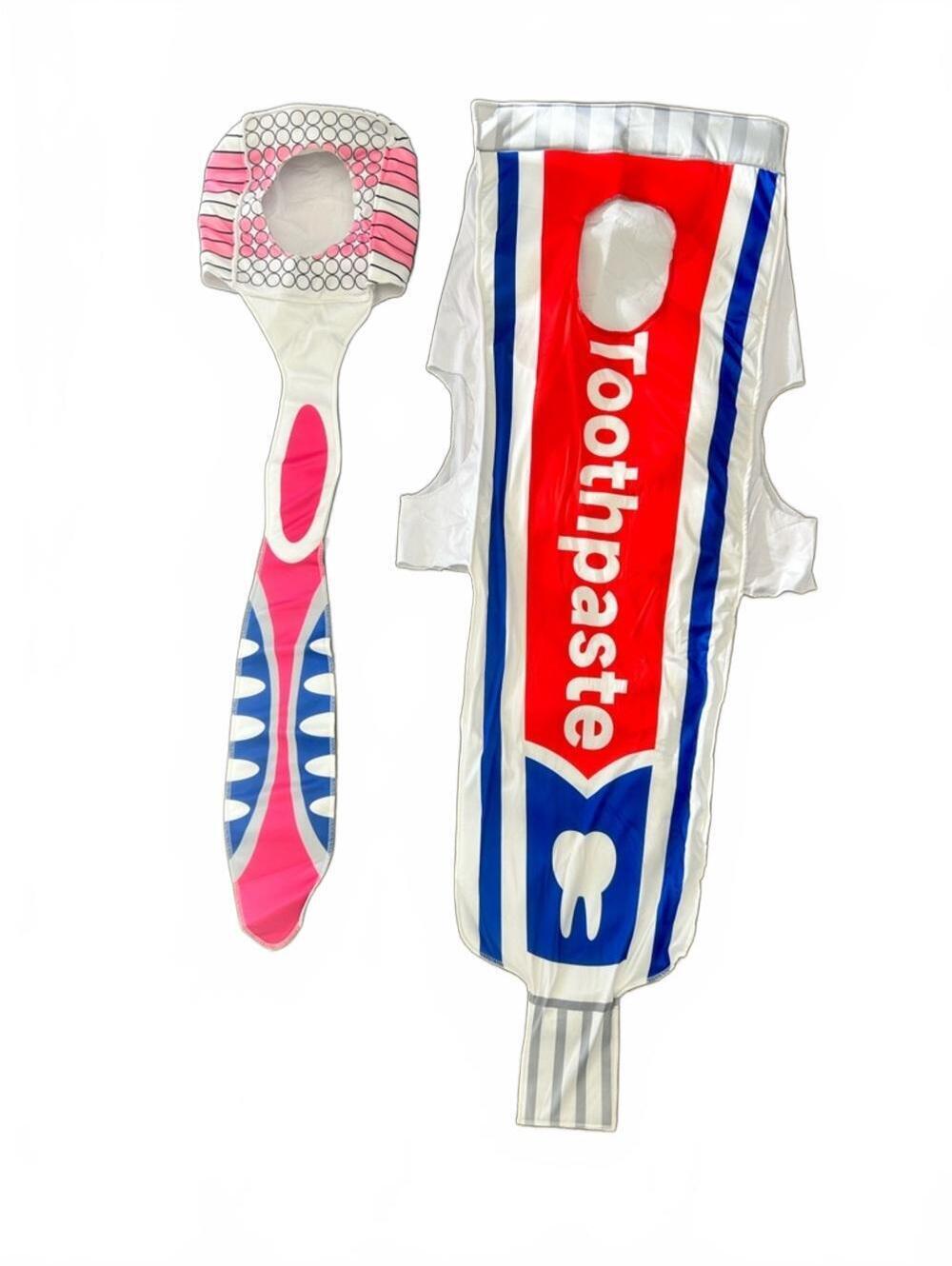 Toothpaste & Toothbrush Dental Halloween Costume Set White, Red, Blue, Pink OSFM